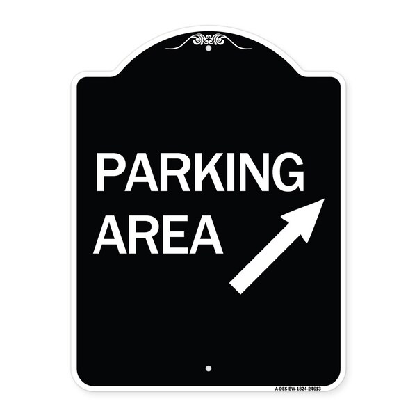 Signmission Parking Area Up Right Arrow Symbol Heavy-Gauge Aluminum Architectural Sign, 24" x 18", BW-1824-24613 A-DES-BW-1824-24613 - main